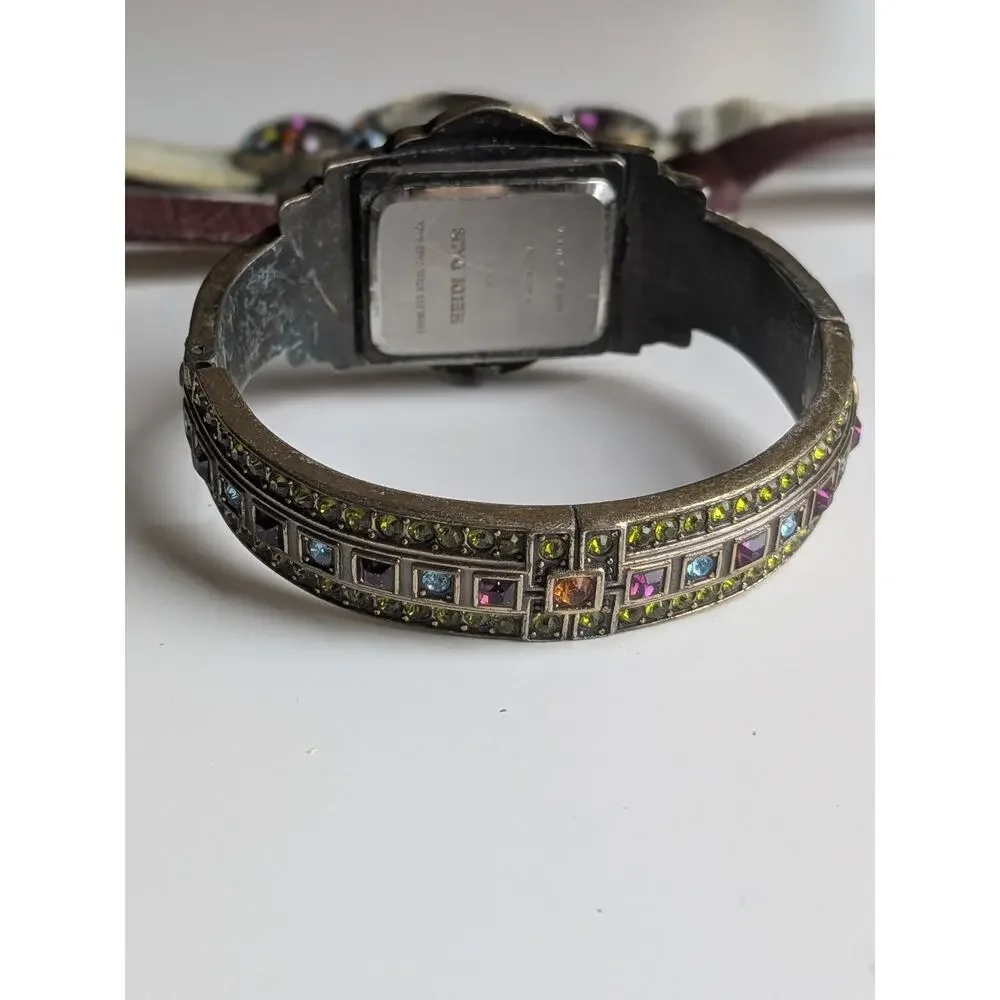 Heidi Daus Lot of 3 Crystal Bejeweled Quartz Watches Bangle Strap Set